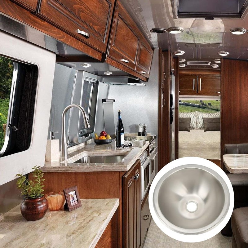 Keenso 10 Inch Stainless Steel RV Kitchen Sink, Smoothing, Easy to Clean,Space Saving, Suitable for RV Boat, Wide Application - Image 3